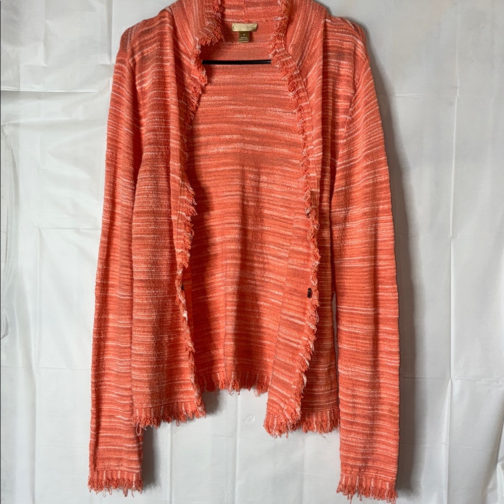 Nordstrom Coral Knit Fringe Sweater - Size M - Chic Textural Layer